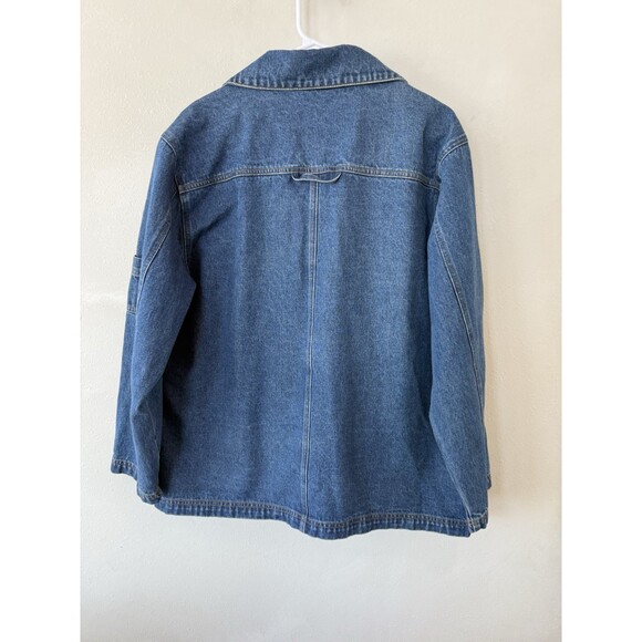 Vintage Erika & Co. Denim Chore Jacket Blazer Women’s Cotton Size Large L - Picture 4 of 4